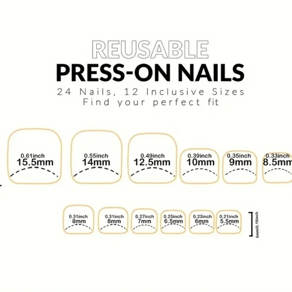 24 Pieces Fake Toe press on nails